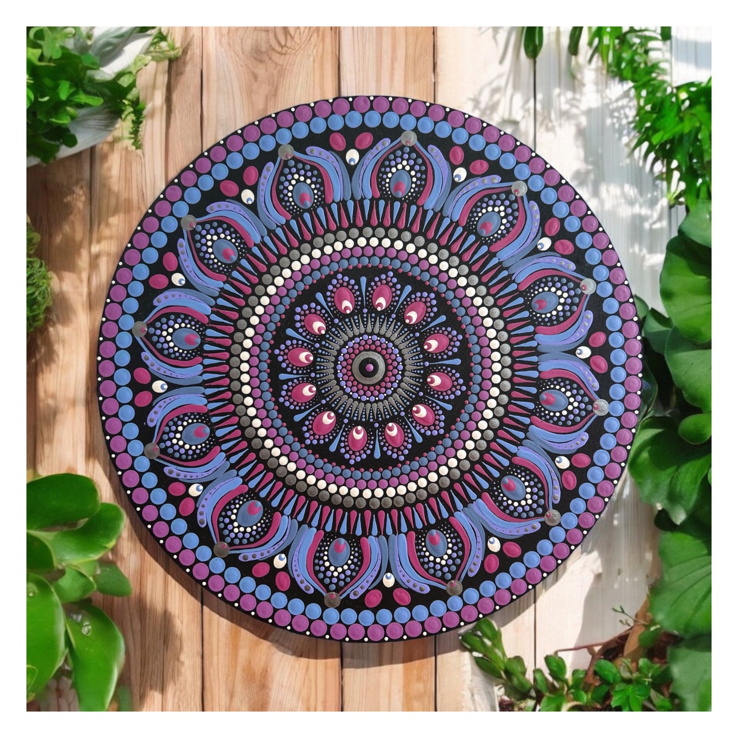 Peinture Mandala - "Éclat de Sérénité" - 30cm