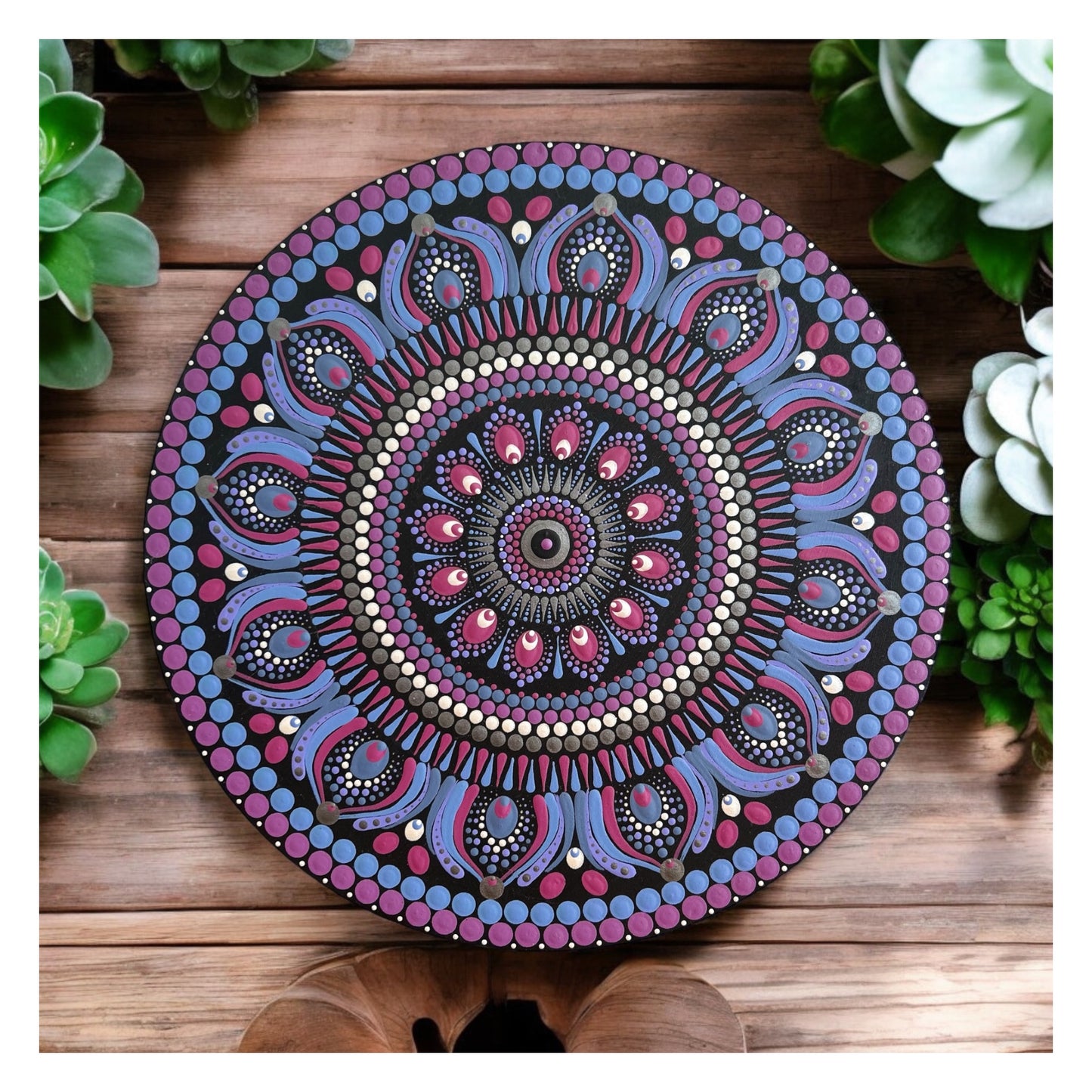 Peinture Mandala - "Éclat de Sérénité" - 30cm