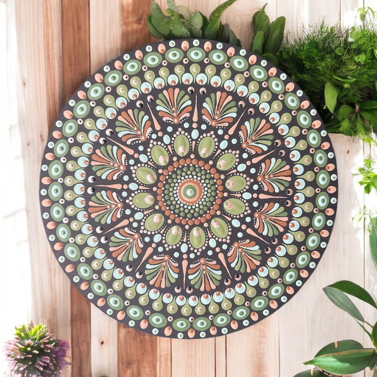 Peinture Mandala - "Invitation à la méditation" - 20cm