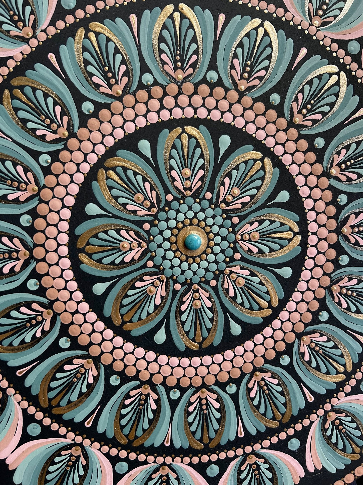 Peinture Mandala - "Fleur de Lotus" - 40cm